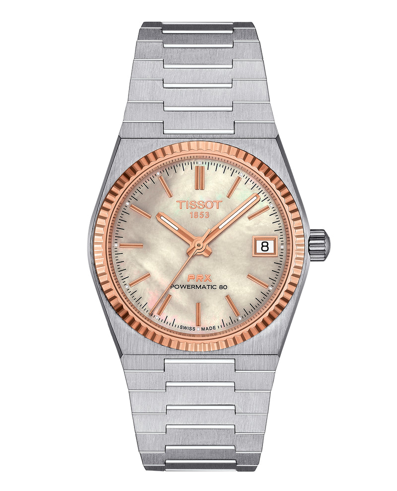 TISSOT PRX 35mm Powermatic 80 Acier & Or 18 Carats  - T931.207.41.111.00