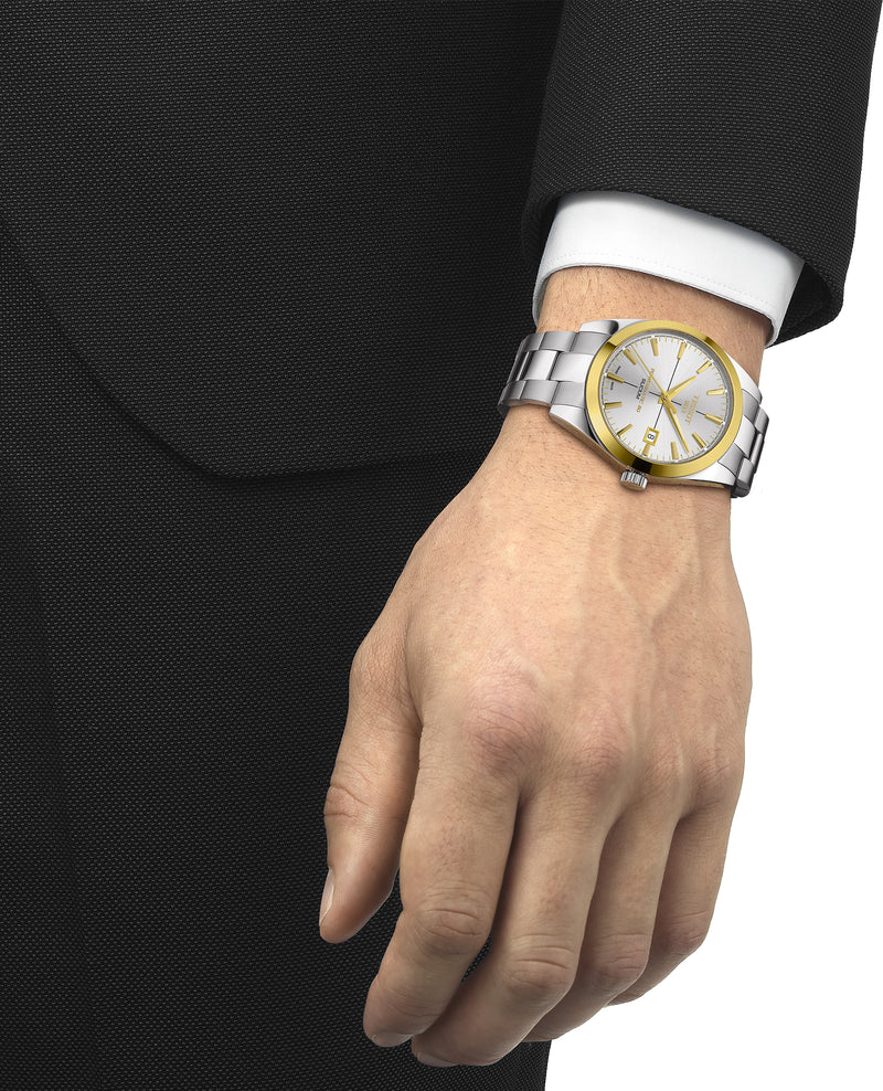 Tissot Gentleman Powermatic 80 Silicium Solid 18K Gold bezel - T927.407.41.031.01