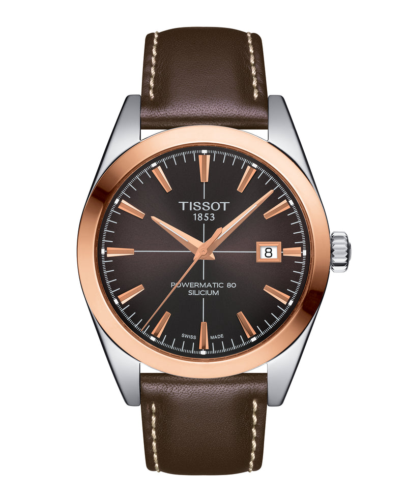 Tissot Gentleman Powermatic 80 Silicium Solid 18K Gold bezel - T927.407.46.291.00