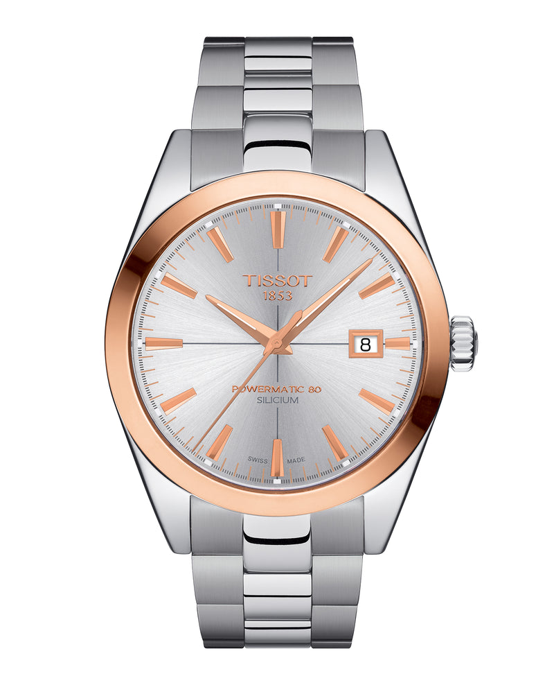 Tissot Gentleman Powermatic 80 Silicium Solid 18K Gold bezel - T927.407.41.031.00