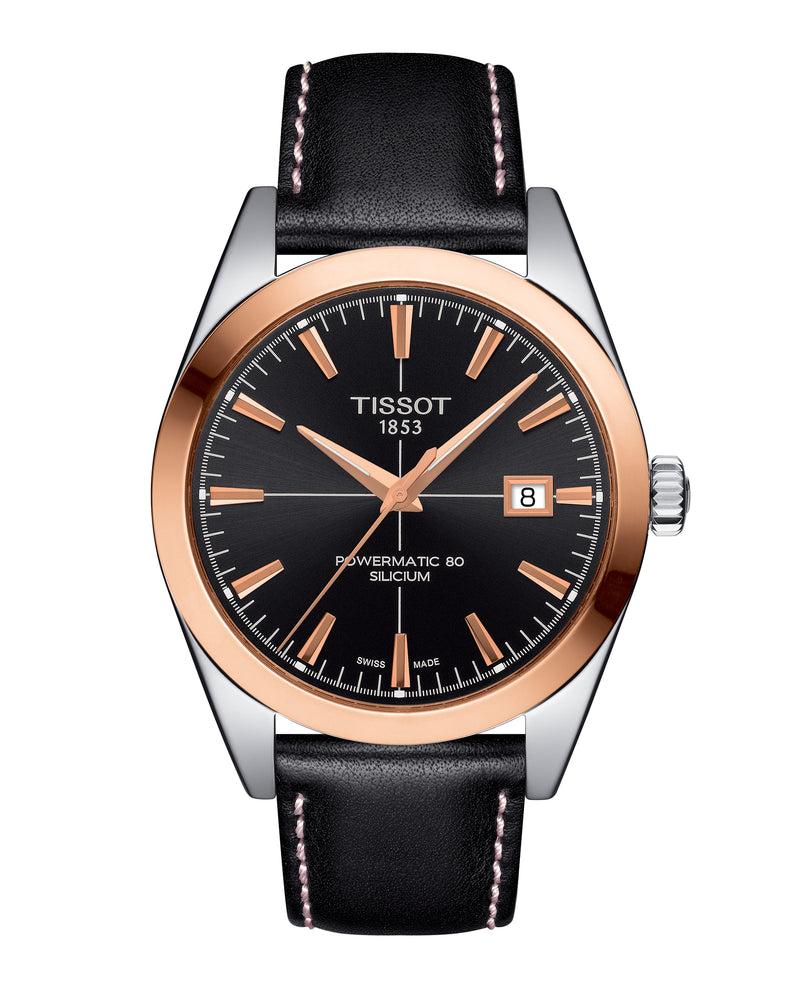 Tissot Gentleman Powermatic 80 Silicium Solid 18K Gold bezel - T927.407.46.051.00
